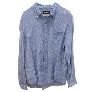 Bonobos Everyday Linen Button-Down Shirt – Deep Indigo – XXL Standard Fit